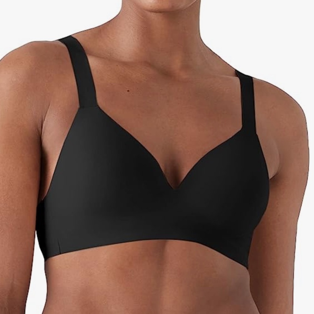True & Co True Body Push Up Wirefree T-Shirt Bra Bralette Black XS
